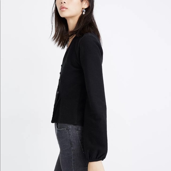 Madewell Texture & Thread Button Wrap Top- Burnt Orange - Picture 11 of 11